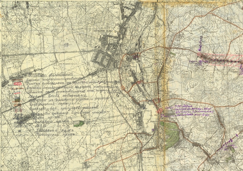 Схема инженерных работ, выполненных инженерными частями 30 Гвардейского стрелкового корпуса.