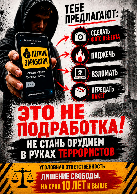 предупреждение о вовлечении в экстремисткую деятельность