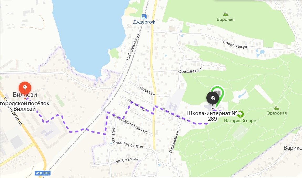 схема пути движения к объекту от ближайших остановок общественного транспорта